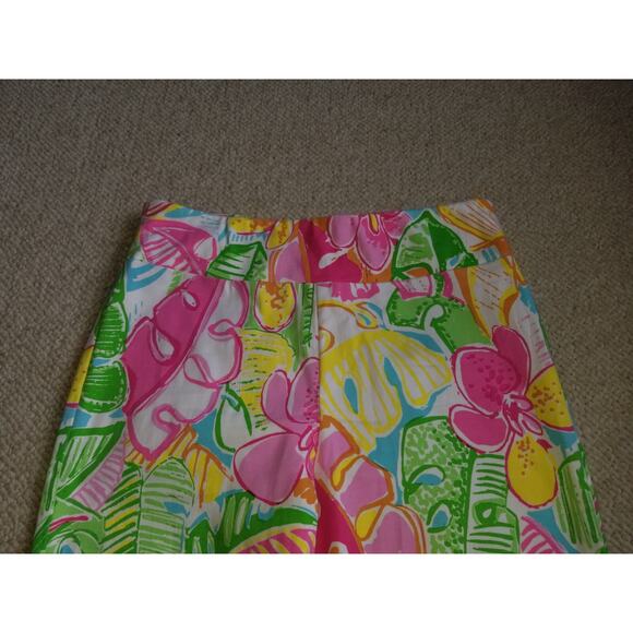 Womens Pants-BARBARA ERICKSON-multicolor floral pull on slim Beachy Coastal-4 - Picture 2 of 4